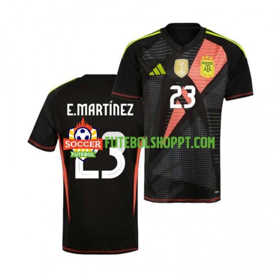 Camisola Homem Argentina Emiliano Martinez 23 Copa America Guarda-redes Principais Equipamento 2024 Manga Curta