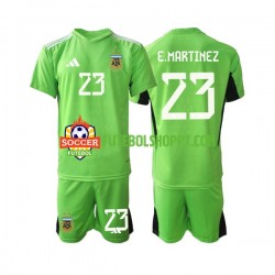 Camisola Júnior Argentina Emiliano Martinez 23 Guarda-redes Principais Equipamento Copa do Mundo 2022 Manga Curta