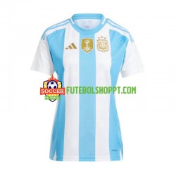 Camisola Mulher Argentina Copa America Principais Equipamento 2024 Manga Curta