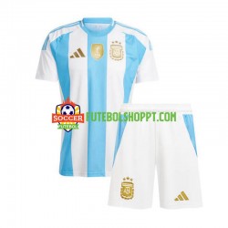 Camisola Júnior Argentina Copa America Principais Equipamento 2024 Manga Curta