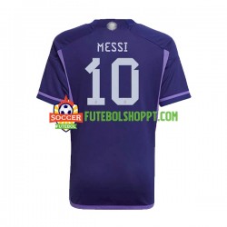 Camisola Homem Argentina Lionel Messi 10 Alternativa Equipamento Mundial 2022 Manga Curta