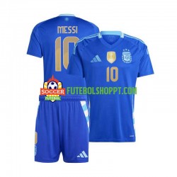 Camisola Júnior Argentina Lionel Messi 10 Copa America Alternativa Equipamento 2024 Manga Curta
