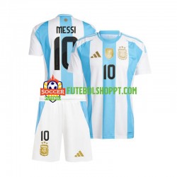 Camisola Júnior Argentina Lionel Messi 10 Copa America Principais Equipamento 2024 Manga Curta