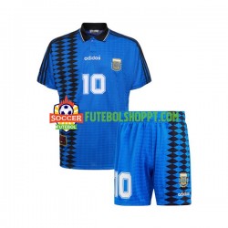 Camisola Júnior Argentina MARADONA 10 Retro Alternativa Equipamento 1994 Manga Curta