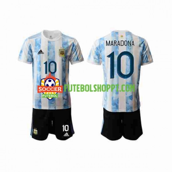 Camisola Júnior Argentina Maradona 10 2020-2021 Principais Equipamento Manga Curta