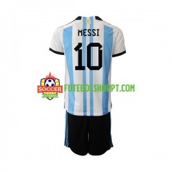 Camisola Júnior Argentina Messi 10 Principais Equipamento Copa do Mundo 2022 Manga Curta