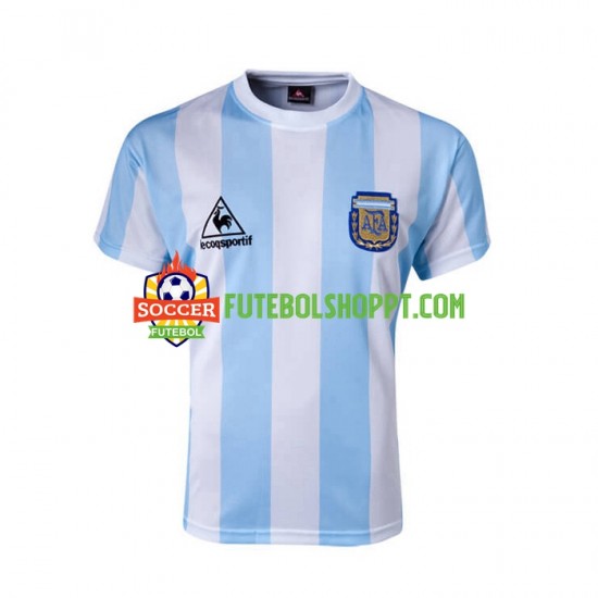 Camisola Homem Argentina 1986 Retro Principais Equipamento Manga Curta