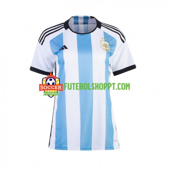 Camisola Mulher Argentina Principais Equipamento Mundial 2022 Manga Curta