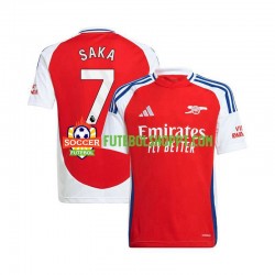 Camisola Homem Arsenal Bukayo Saka 7 Principais Equipamento 2024-2025 Manga Curta