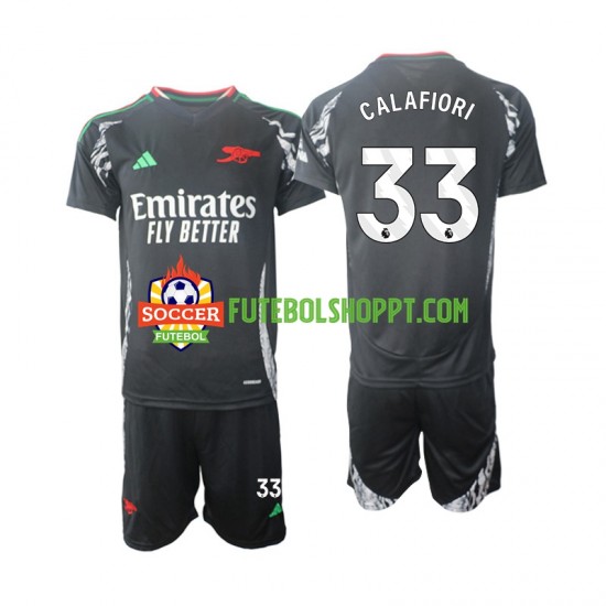Camisola Júnior Arsenal Calafiori 33 Alternativa Equipamento 2024-2025 Manga Curta