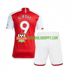 Camisola Júnior Arsenal Gabriel Jesus 9 Principais Equipamento 2023-2024 Manga Curta