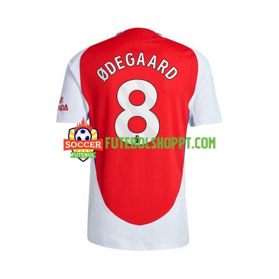 Camisola Homem Arsenal Martin Odegaard 8 Principais Equipamento 2024-2025 Manga Curta