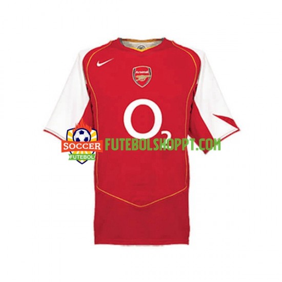Camisola Homem Arsenal Retro Principais Equipamento 2004 Manga Curta