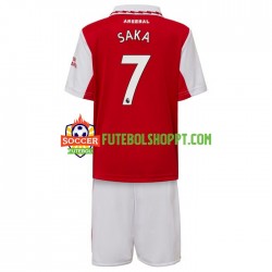 Camisola Júnior Arsenal Saka 7 Principais Equipamento 2022-2023 Manga Curta