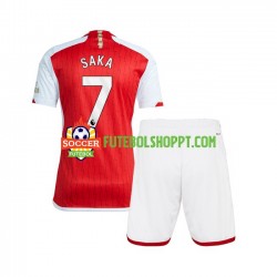 Camisola Júnior Arsenal Saka 7 Principais Equipamento 2023-2024 Manga Curta