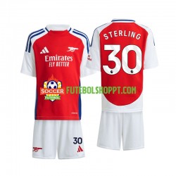 Camisola Júnior Arsenal Sterling 30 Principais Equipamento 2024-2025 Manga Curta