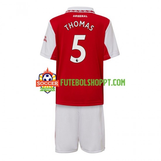 Camisola Júnior Arsenal Thomas Partey 5 Principais Equipamento 2022-2023 Manga Curta