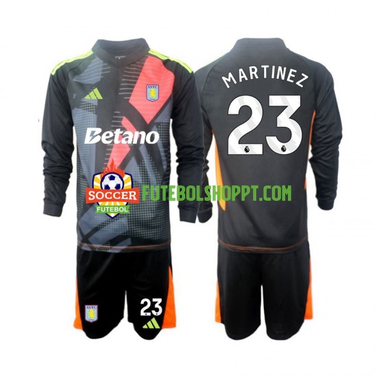 Camisola Júnior Aston Villa Emiliano Martinez 23 Guarda-redes Alternativa Equipamento 2024-2025 Manga Comprida
