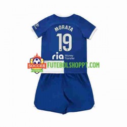 Camisola Júnior Atlético Madrid 2 Alvaro Morata 19 Alternativa Equipamento 2023-2024 Manga Curta