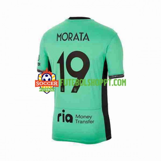 Camisola Homem Atlético Madrid 2 Alvaro Morata 19 Terceiro Equipamento 2023-2024 Manga Curta