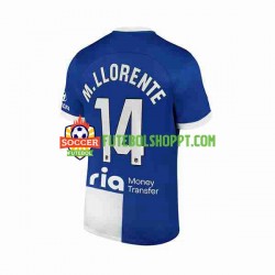 Camisola Homem Atlético Madrid 2 Marcos Llorente 14 Alternativa Equipamento 2023-2024 Manga Curta