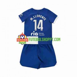 Camisola Júnior Atlético Madrid 2 Marcos Llorente 14 Alternativa Equipamento 2023-2024 Manga Curta