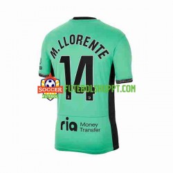 Camisola Homem Atlético Madrid 2 Marcos Llorente 14 Terceiro Equipamento 2023-2024 Manga Curta