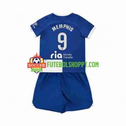 Camisola Júnior Atlético Madrid 2 Memphis Depay 9 Alternativa Equipamento 2023-2024 Manga Curta