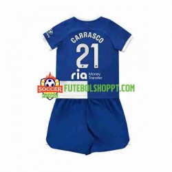Camisola Júnior Atlético Madrid 2 Yannick Carrasco 21 Alternativa Equipamento 2023-2024 Manga Curta