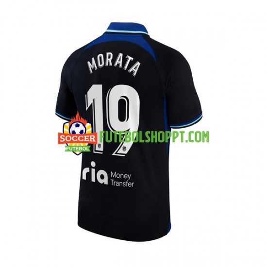 Camisola Homem Atlético Madrid Alvaro Morata 19 Alternativa Equipamento 2022-2023 Manga Curta