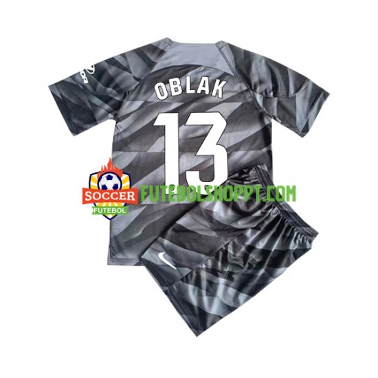 Camisola Júnior Atlético Madrid JAN OBLAK 13 Guarda-redes Principais Equipamento 2023-2024 Manga Curta