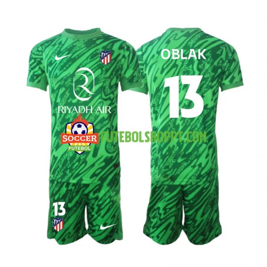 Camisola Júnior Atlético Madrid Jan Oblak 13 Guarda-redes Alternativa Equipamento 2024-2025 Manga Curta
