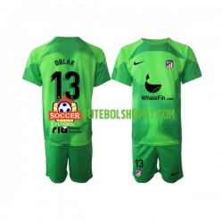 Camisola Júnior Atlético Madrid Jan Oblak 13 Guarda-redes Principais Equipamento 2022-2023 Manga Curta