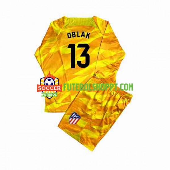 Camisola Júnior Atlético Madrid Jan Oblak 13 Orangecolor Guarda-redes 2023-2024 Manga Comprida