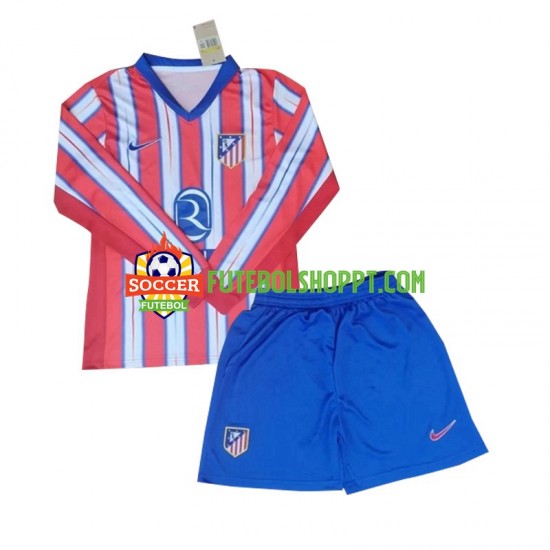 Camisola Júnior Atlético Madrid Principais Equipamento 2024-2025 Manga Comprida