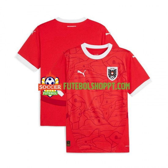 Camisola Homem Áustria Principais Equipamento Euro 2024 Manga Curta
