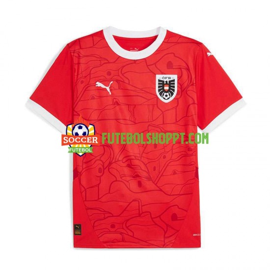Camisola Homem Áustria Principais Equipamento Euro 2024 Manga Curta