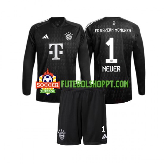 Camisola Júnior Bayern de Munique Manuel Neuer 1 Guarda-redes Principais Equipamento 2023-2024 Manga Comprida