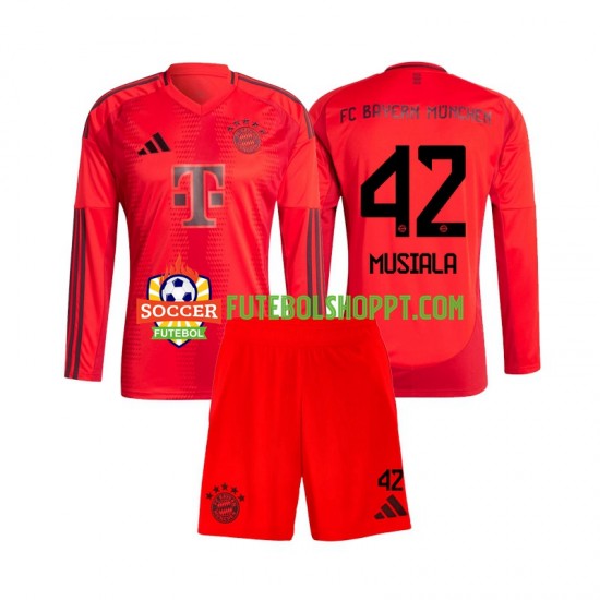 Camisola Júnior Bayern de Munique Jamal Musiala 42 Principais Equipamento 2024-2025 Manga Comprida