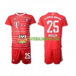 Camisola Júnior Bayern de Munique Muller 25 Principais Equipamento 2022-2023 Manga Curta
