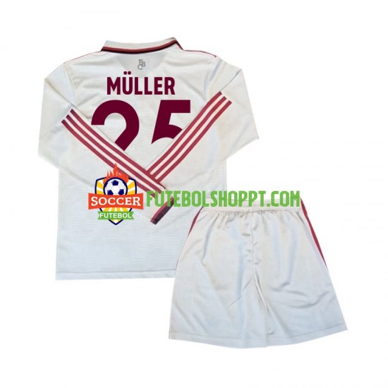 Camisola Júnior Bayern de Munique Muller 25 Terceiro Equipamento 2024-2025 Manga Comprida