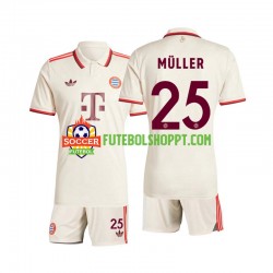 Camisola Júnior Bayern de Munique Muller 25 Terceiro Equipamento 2024-2025 Manga Curta