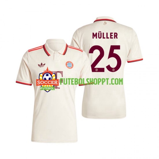 Camisola Homem Bayern de Munique Muller 25 Terceiro Equipamento 2024-2025 Manga Curta