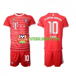 Camisola Júnior Bayern de Munique Sane 10 Principais Equipamento 2022-2023 Manga Curta