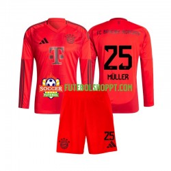 Camisola Júnior Bayern de Munique Thomas Muller 25 Principais Equipamento 2024-2025 Manga Comprida
