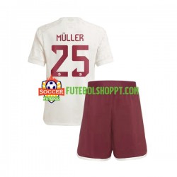 Camisola Júnior Bayern de Munique Thomas Muller 25 Terceiro Equipamento 2023-2024 Manga Curta