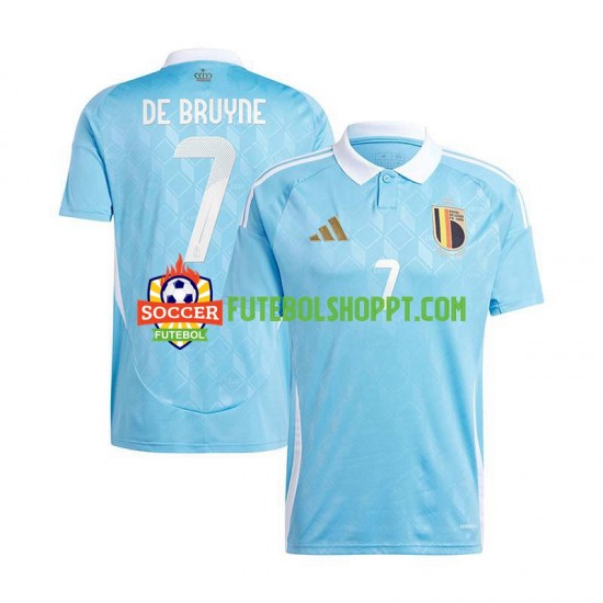 Camisola Homem Bélgica De Bruyne 7 Alternativa Equipamento Euro 2024 Manga Curta