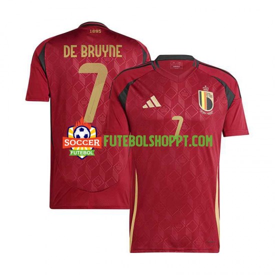 Camisola Homem Bélgica De Bruyne 7 Principais Equipamento Euro 2024 Manga Curta