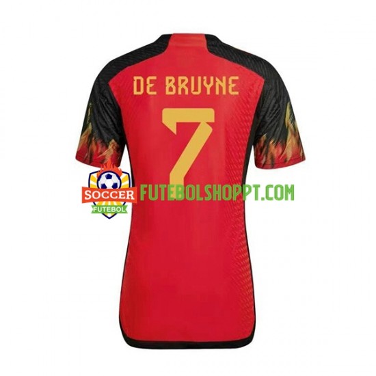 Camisola Homem Bélgica De Bruyne 7 Principais Equipamento Mundial 2022 Manga Curta