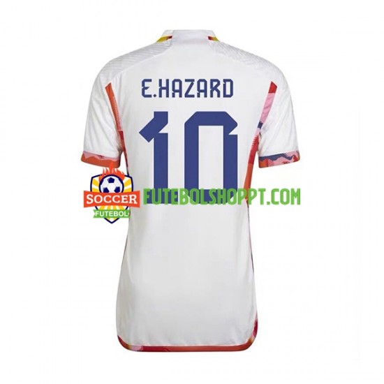 Camisola Homem Bélgica Eden Hazard 10 Alternativa Equipamento Mundial 2022 Manga Curta